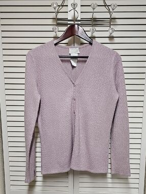 EUC Vintage Designers Originals Lavender V-Neck Button-Front Cardigan Sweater